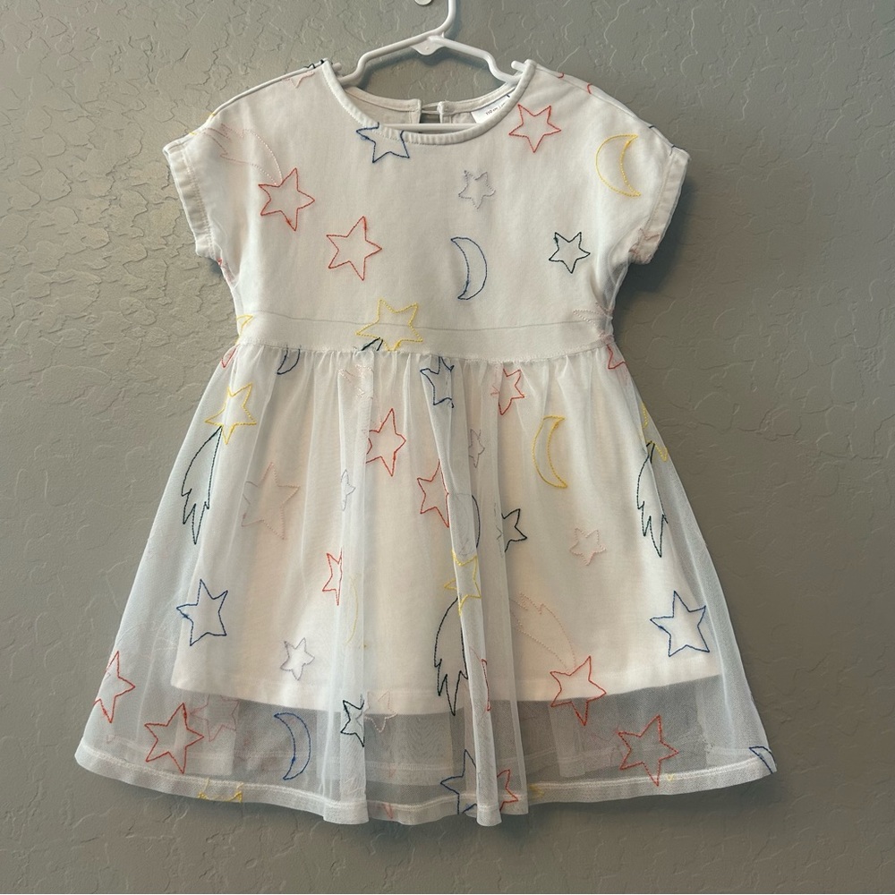 Hanna Andersson embroidered dress in soft tulle hanna white stars 110 CM Us 5